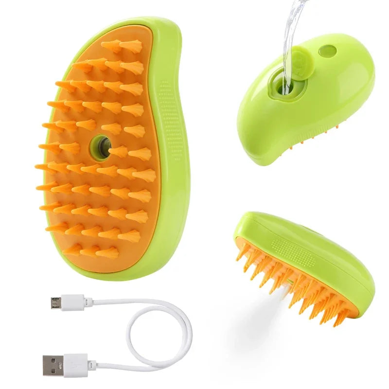 GetPawvia™ 3-in-1 Electric Pet Grooming Brush | Steam, Massage & Hair Removal
